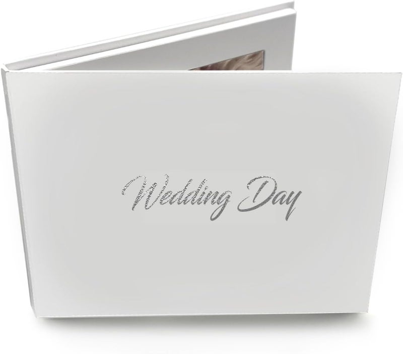 Talking Print 7" IPS HD Digital Photo & Video Frame - 'Wedding Day' Silver Foiled Cover - A5 Hard Backed Brochure - Upload Your Images & Videos to 4GB/4 Hours - Image 1